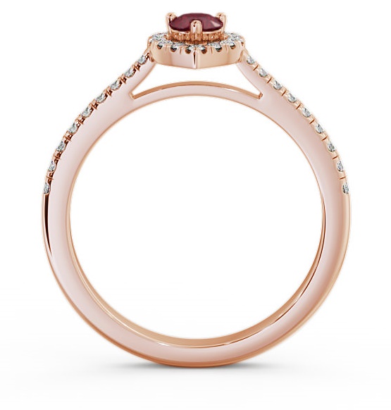 Halo Ruby and Diamond 0.50ct Ring 18K Rose Gold GEM16_RG_RU_THUMB1 
