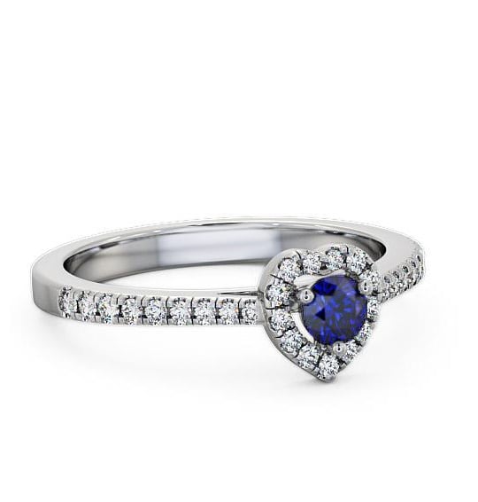 Halo Blue Sapphire and Diamond 0.50ct Ring Palladium GEM16_WG_BS_THUMB2 
