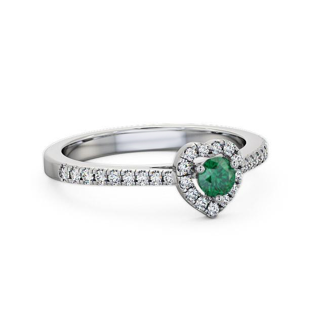 Halo Emerald and Diamond 0.43ct Ring 9K White Gold - Adia GEM16_WG_EM_HAND