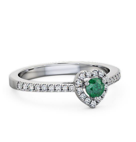 Halo Emerald and Diamond 0.43ct Ring Palladium GEM16_WG_EM_THUMB1