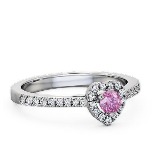 Halo Pink Sapphire and Diamond 0.50ct Ring Platinum GEM16_WG_PS_THUMB2 