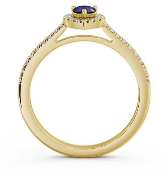 Halo Blue Sapphire and Diamond 0.50ct Ring 18K Yellow Gold GEM16_YG_BS_THUMB1 