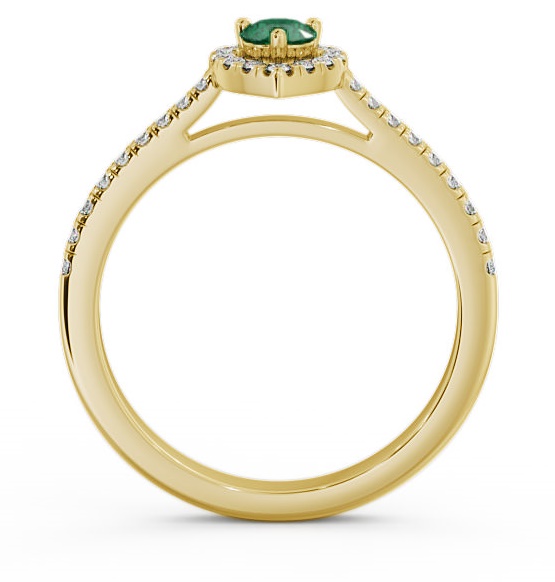 Halo Emerald and Diamond 0.43ct Ring 9K Yellow Gold GEM16_YG_EM_THUMB1 