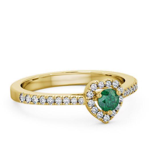 Halo Emerald and Diamond 0.43ct Ring 18K Yellow Gold GEM16_YG_EM_THUMB1