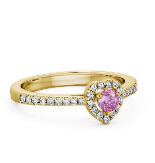 Halo Pink Sapphire and Diamond 0.50ct Ring 18K Yellow Gold GEM16_YG_PS_THUMB1