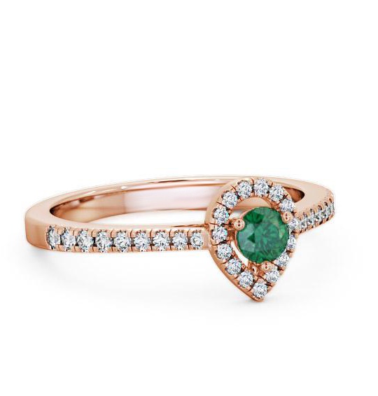 Halo Emerald and Diamond 0.34ct Ring 18K Rose Gold GEM17_RG_EM_THUMB2 