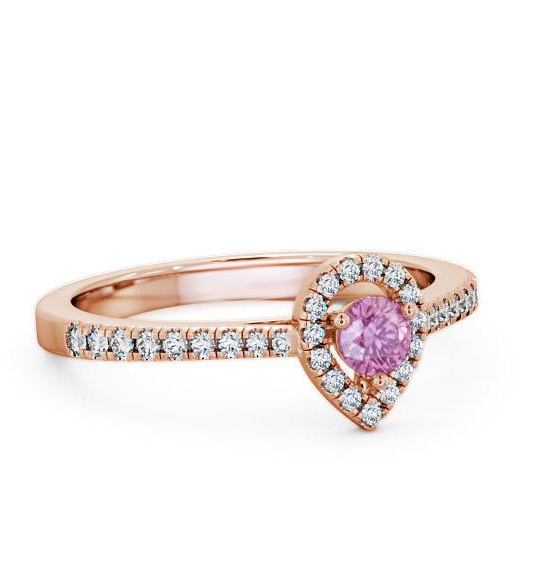 Halo Pink Sapphire and Diamond 0.37ct Ring 18K Rose Gold GEM17_RG_PS_THUMB1