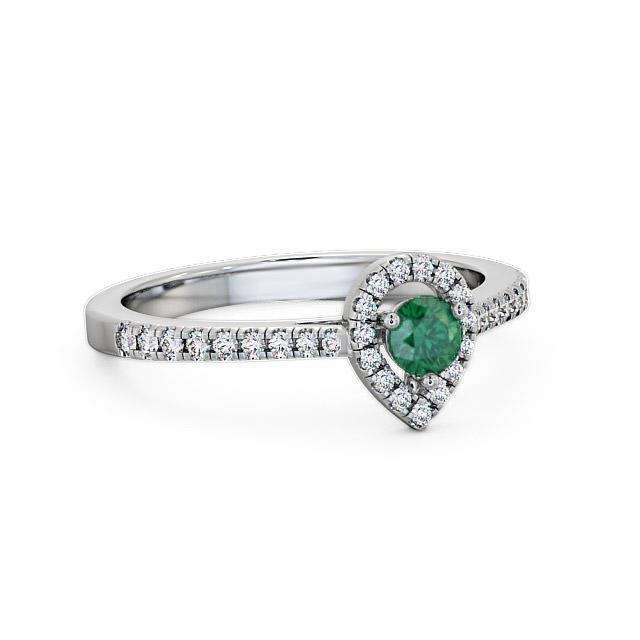 Halo Emerald and Diamond 0.34ct Ring Platinum - Rivka GEM17_WG_EM_HAND