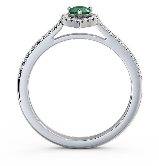 Halo Emerald and Diamond 0.34ct Ring 9K White Gold GEM17_WG_EM_THUMB1 