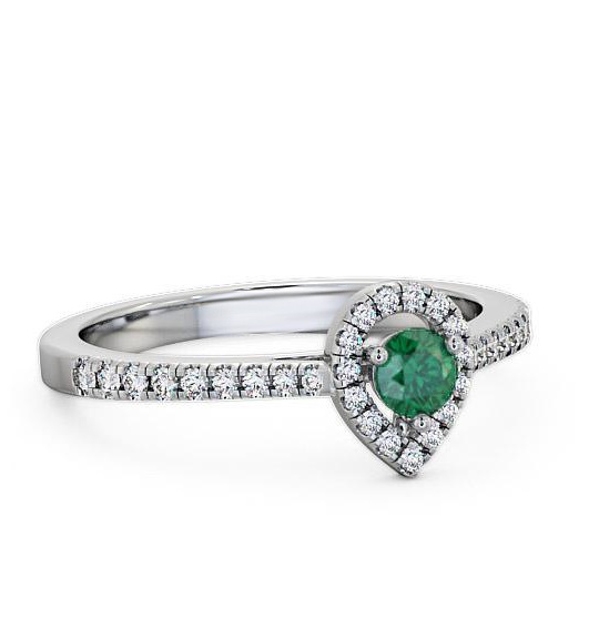 Halo Emerald and Diamond 0.34ct Ring Palladium GEM17_WG_EM_THUMB1