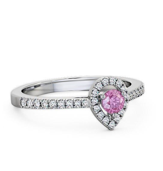 Halo Pink Sapphire and Diamond 0.37ct Ring Platinum GEM17_WG_PS_THUMB1