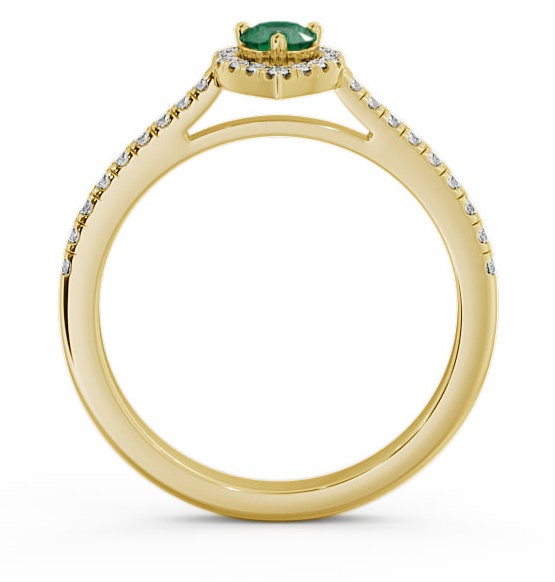 Halo Emerald and Diamond 0.34ct Ring 9K Yellow Gold GEM17_YG_EM_THUMB1 