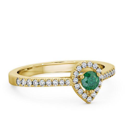 Halo Emerald and Diamond 0.34ct Ring 9K Yellow Gold GEM17_YG_EM_THUMB1