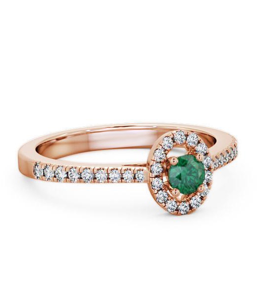 Halo Emerald and Diamond 0.33ct Ring 9K Rose Gold GEM18_RG_EM_THUMB1