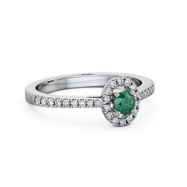 Halo Emerald and Diamond 0.33ct Ring Platinum - Charlene GEM18_WG_EM_HAND