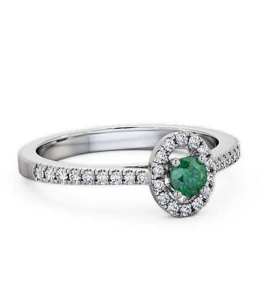Halo Emerald and Diamond 0.33ct Ring 9K White Gold GEM18_WG_EM_THUMB2 
