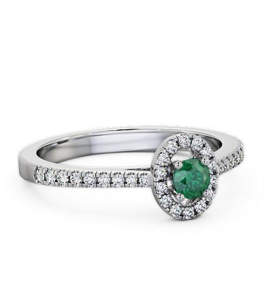 Halo Emerald and Diamond 0.33ct Ring Palladium GEM18_WG_EM_THUMB1