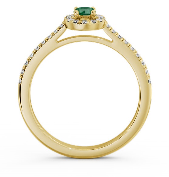 Halo Emerald and Diamond 0.33ct Ring 9K Yellow Gold GEM18_YG_EM_THUMB1 