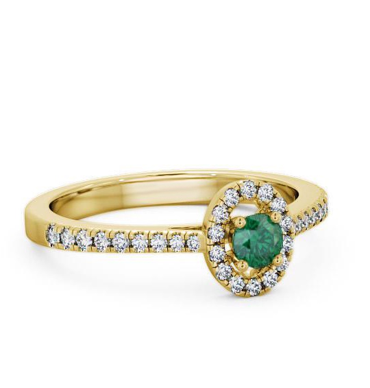 Halo Emerald and Diamond 0.33ct Ring 18K Yellow Gold GEM18_YG_EM_THUMB1