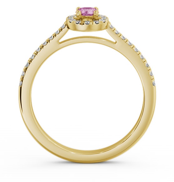 Halo Pink Sapphire and Diamond 0.36ct Ring 9K Yellow Gold GEM18_YG_PS_THUMB1 