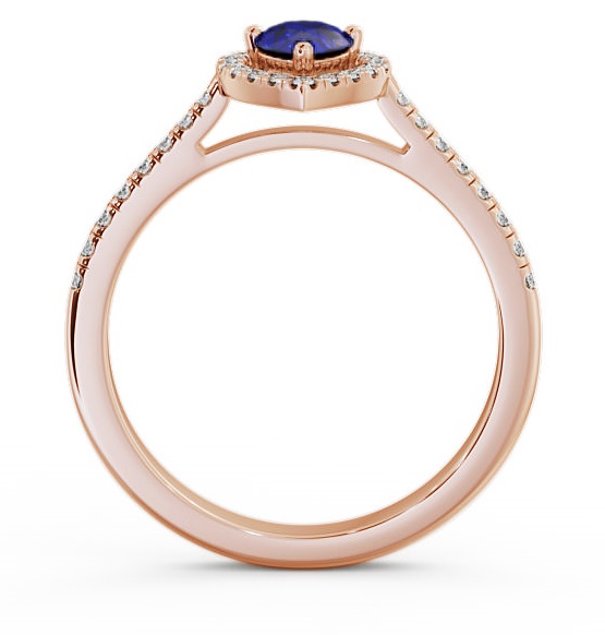 Halo Blue Sapphire and Diamond 0.57ct Ring 9K Rose Gold GEM19_RG_BS_THUMB1 