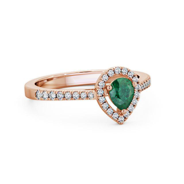 Halo Emerald and Diamond 0.52ct Ring 9K Rose Gold - Jadore GEM19_RG_EM_HAND