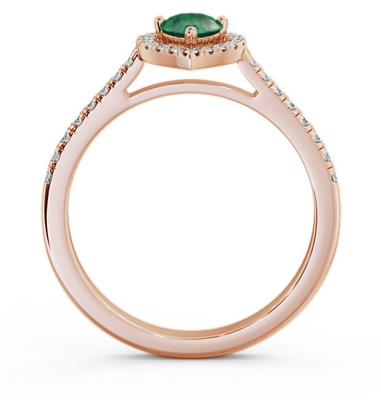 Halo Emerald and Diamond 0.65ct Ring 18K Rose Gold GEM19_RG_EM_THUMB1 