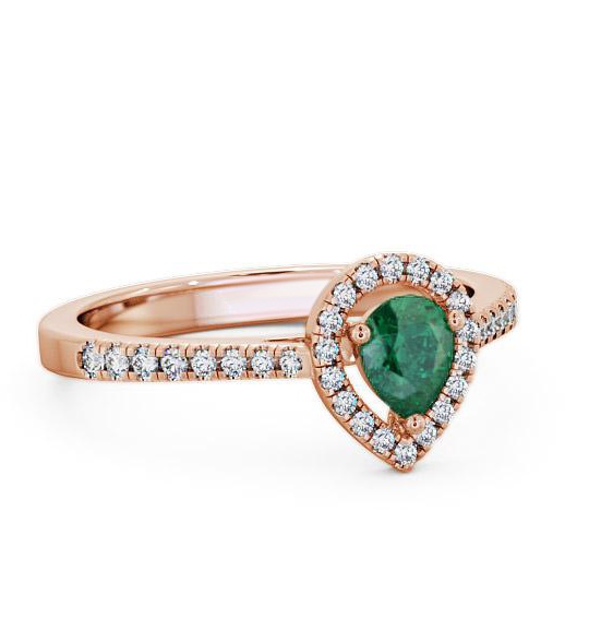 Halo Emerald and Diamond 0.52ct Ring 18K Rose Gold GEM19_RG_EM_THUMB1