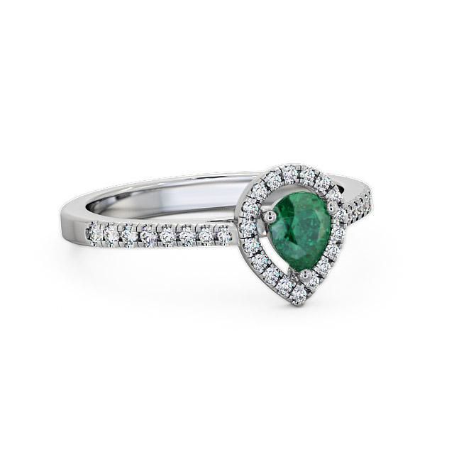 Halo Emerald and Diamond 0.52ct Ring 18K White Gold - Jadore GEM19_WG_EM_HAND