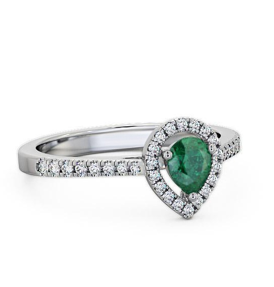 Halo Emerald and Diamond 0.52ct Ring 18K White Gold GEM19_WG_EM_THUMB1