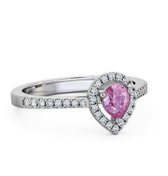 Halo Pink Sapphire and Diamond 0.57ct Ring 9K White Gold GEM19_WG_PS_THUMB2 