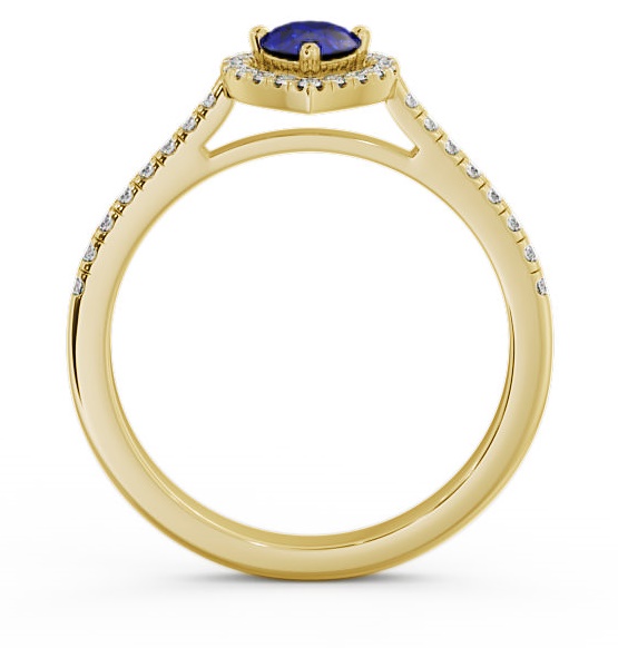 Halo Blue Sapphire and Diamond 0.57ct Ring 18K Yellow Gold GEM19_YG_BS_THUMB1 