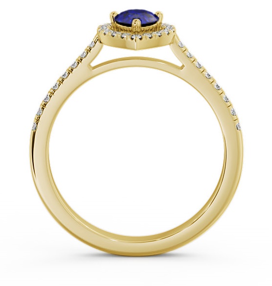 Halo Blue Sapphire and Diamond 0.70ct Ring 18K Yellow Gold GEM19_YG_BS_THUMB1 