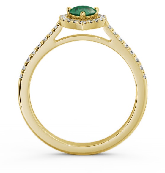 Halo Emerald and Diamond 0.52ct Ring 9K Yellow Gold GEM19_YG_EM_THUMB1 