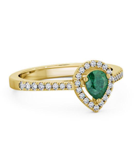 Halo Emerald and Diamond 0.52ct Ring 9K Yellow Gold GEM19_YG_EM_THUMB1