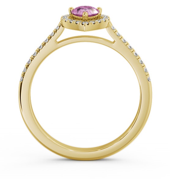 Halo Pink Sapphire and Diamond 0.57ct Ring 9K Yellow Gold GEM19_YG_PS_THUMB1 