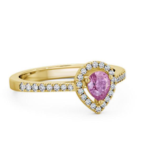 Halo Pink Sapphire and Diamond 0.57ct Ring 9K Yellow Gold GEM19_YG_PS_THUMB2 