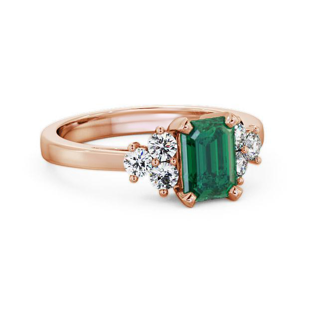 Emerald and Diamond 1.26ct Ring 9K Rose Gold - Melina GEM1_RG_EM_HAND