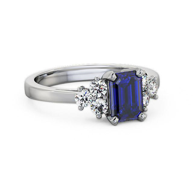 Blue Sapphire and Diamond 1.51ct Ring 18K White Gold - Melina GEM1_WG_BS_HAND