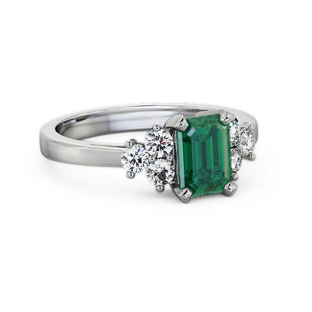 Emerald and Diamond 1.26ct Ring 9K White Gold - Melina GEM1_WG_EM_HAND