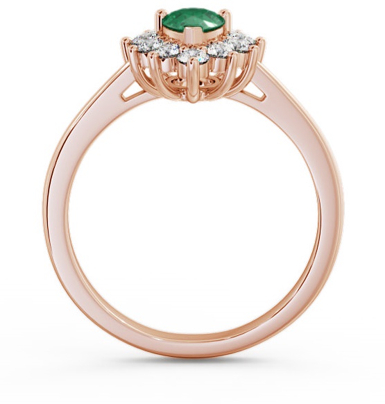 Cluster Emerald and Diamond 0.80ct Ring 9K Rose Gold GEM20_RG_EM_THUMB1 