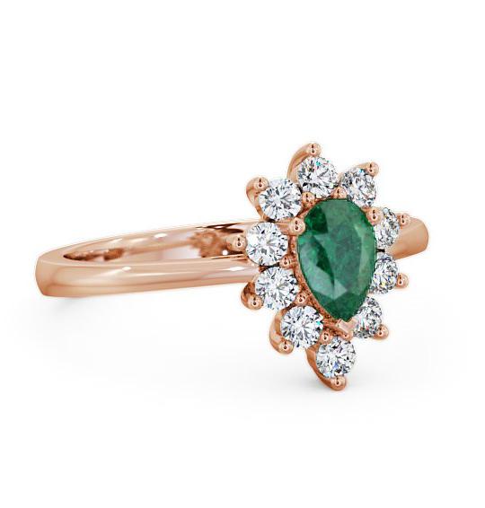 Cluster Emerald and Diamond 0.80ct Ring 18K Rose Gold GEM20_RG_EM_THUMB1