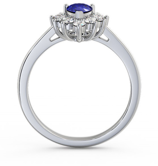 Cluster Blue Sapphire and Diamond 0.85ct Ring 18K White Gold GEM20_WG_BS_THUMB1 