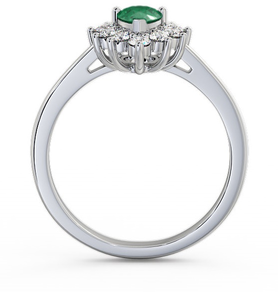 Cluster Emerald and Diamond 0.80ct Ring 18K White Gold GEM20_WG_EM_THUMB1 