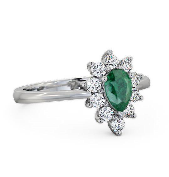 Cluster Emerald and Diamond 0.80ct Ring 18K White Gold GEM20_WG_EM_THUMB1