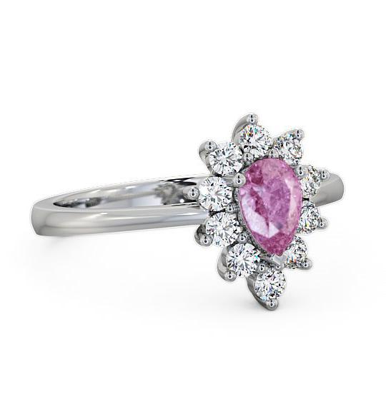 Cluster Pink Sapphire and Diamond 0.85ct Ring 18K White Gold GEM20_WG_PS_THUMB1