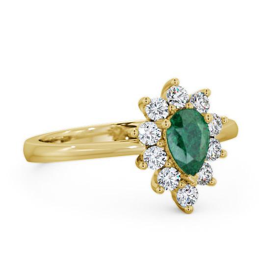 Cluster Emerald and Diamond 0.80ct Ring 9K Yellow Gold GEM20_YG_EM_THUMB1