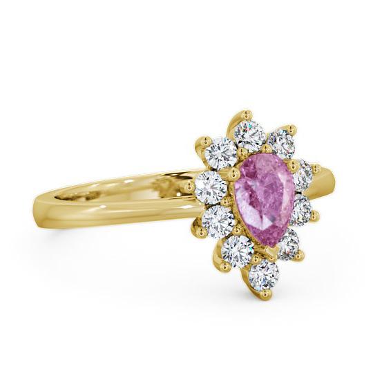 Cluster Pink Sapphire and Diamond 0.85ct Ring 9K Yellow Gold GEM20_YG_PS_THUMB1