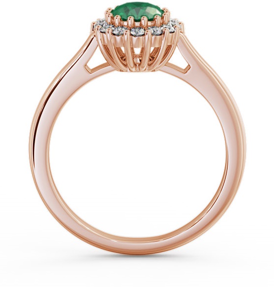 Halo Emerald and Diamond 0.73ct Ring 18K Rose Gold GEM21_RG_EM_THUMB1 