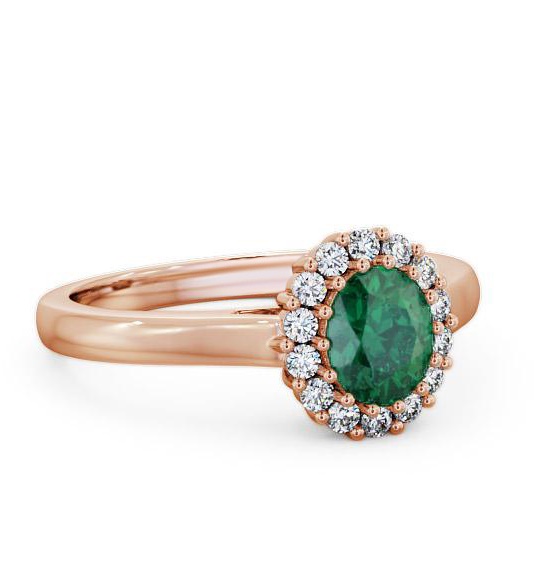 Halo Emerald and Diamond 0.73ct Ring 18K Rose Gold GEM21_RG_EM_THUMB1